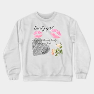 Coquette lovely girl transparent background Crewneck Sweatshirt